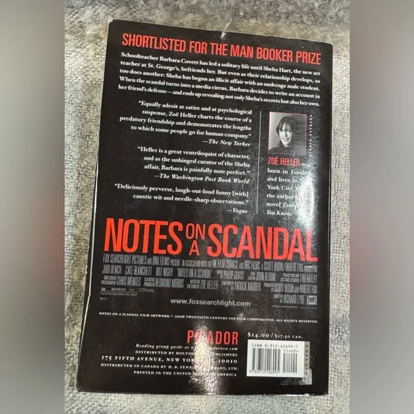 Notes on a Scandal by Zoe Heller Soft Cover Book - Picture 5 of 6